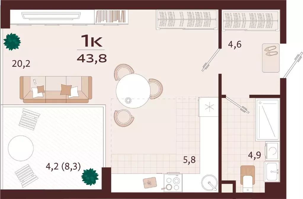 1-к кв. Крым, Ялта ул. Спендиарова, 5 (43.8 м) - Фото 1