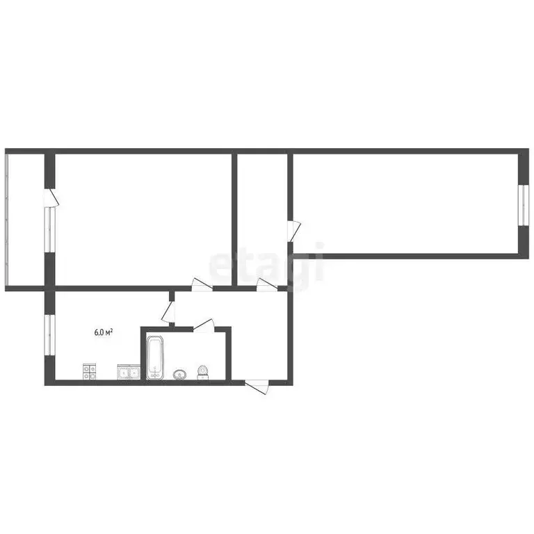 2-комнатная квартира: Томск, Алтайская улица, 107 (43.6 м) - Фото 1
