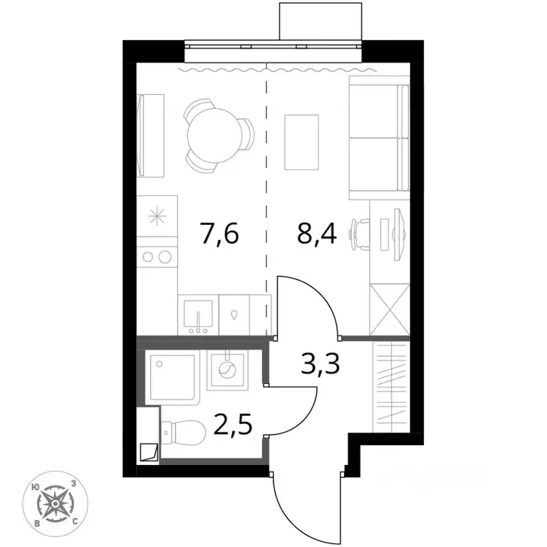 Студия Московская область, Химки Подрезково мкр, 1-й Шереметьевский ... - Фото 1