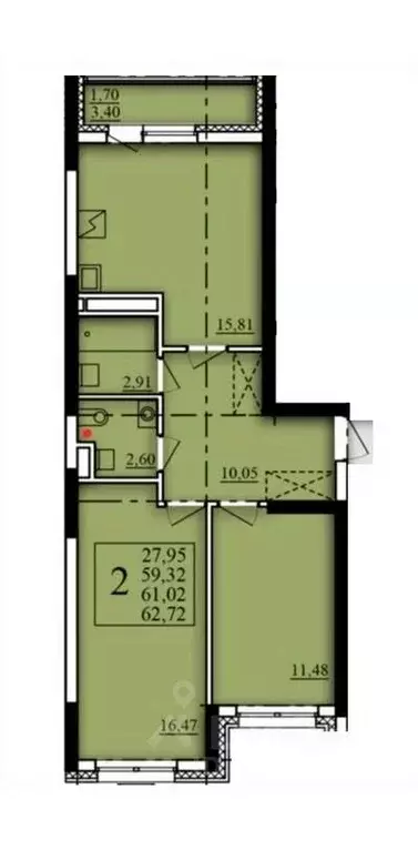 2-к кв. Башкортостан, Уфа Затон-Восточный жилрайон, Паруса жилой ... - Фото 1