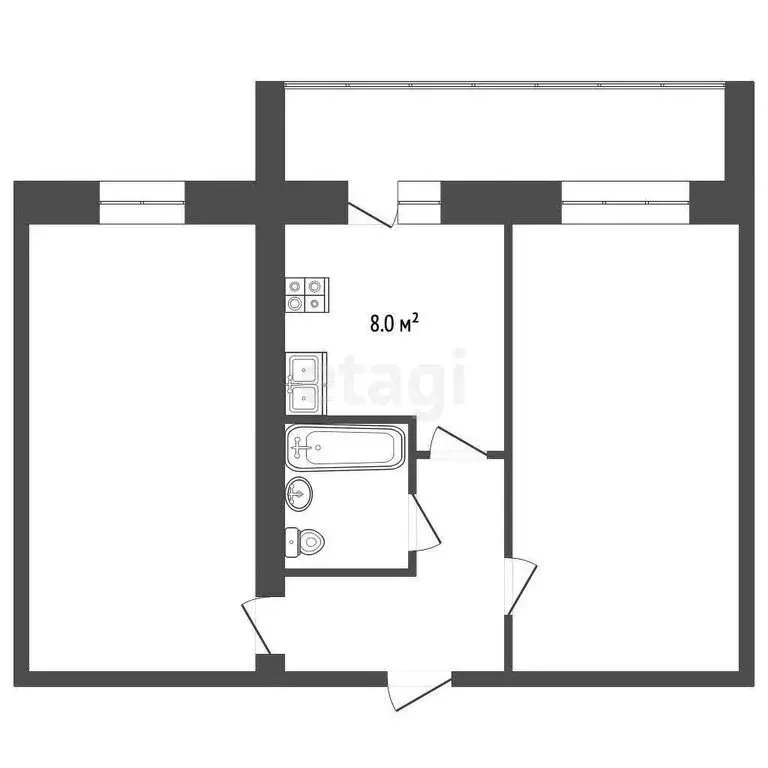 2-комнатная квартира: Пласт, улица Сумина, 6 (54 м) - Фото 0