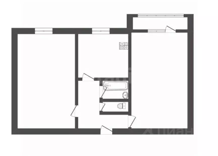 2-к кв. Воронежская область, Борисоглебск Северный мкр, 40 (44.6 м) - Фото 2