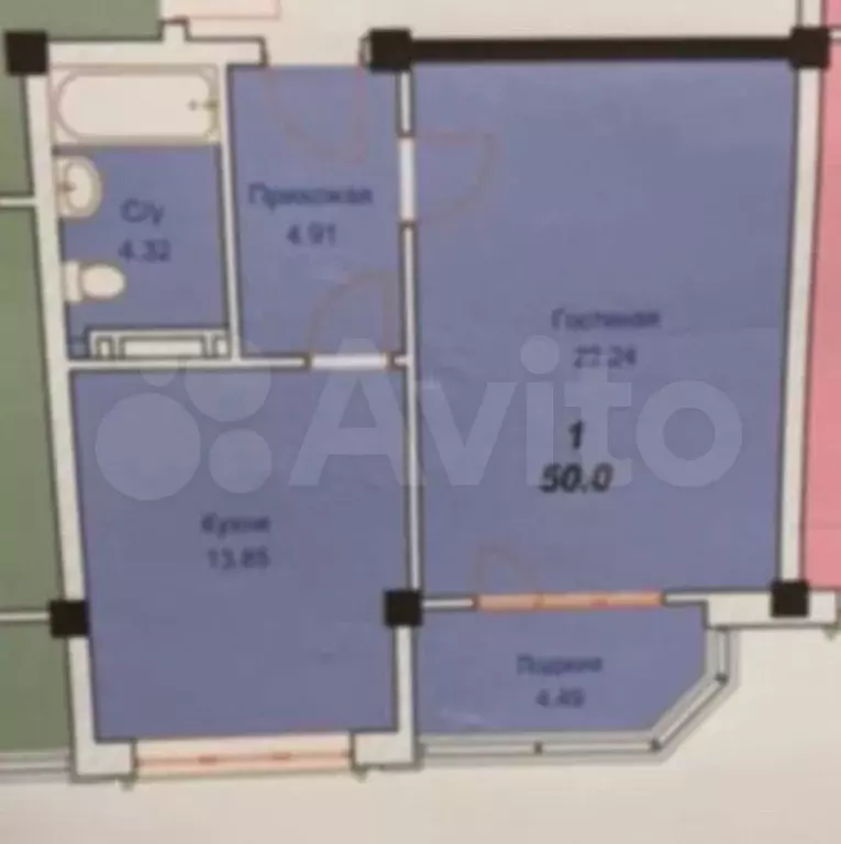 1-к. квартира, 50 м, 2/13 эт. - Фото 0