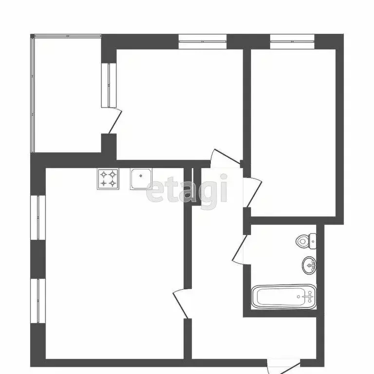 2-комнатная квартира: Тюмень, улица Мельникайте, 34 (65 м) - Фото 1