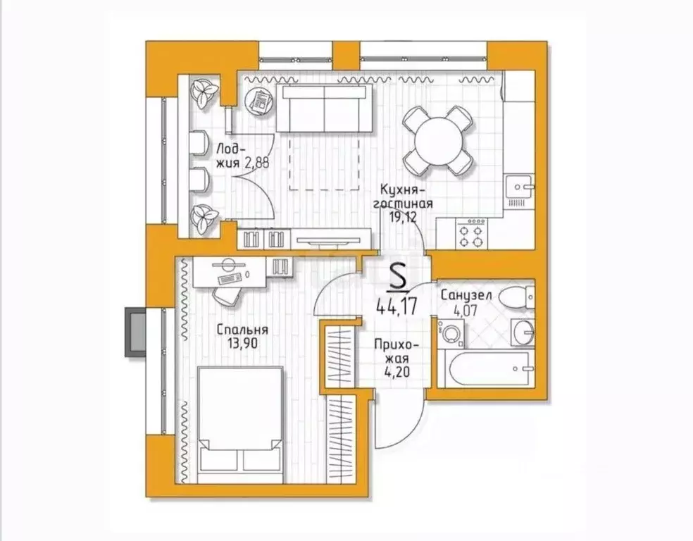 1-к кв. Тульская область, Тула городской округ, пос. Молодежный 6 ... - Фото 1