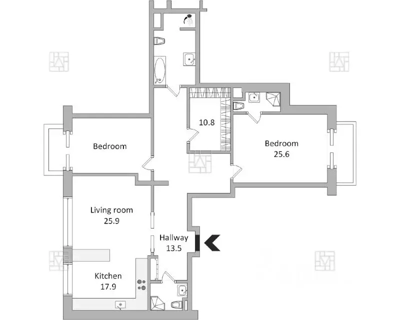 3-к кв. Москва Казарменный пер., 3 (160.0 м) - Фото 1