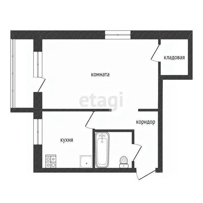 1-к кв. Ленинградская область, Кириши Пионерская ул., 7 (32.6 м) - Фото 1