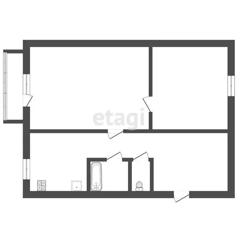 2-комнатная квартира: посёлок Совхозный, 30 (43.3 м) - Фото 0