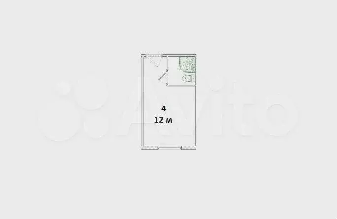 Квартира-студия, 12 м, 1/9 эт. - Фото 0