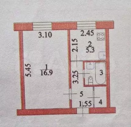 1-к. квартира, 28,5 м, 2/2 эт. - Фото 0