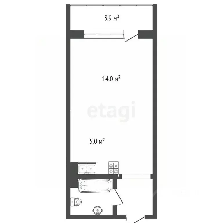 Студия Ханты-Мансийский АО, Сургут ул. Крылова, 26 (23.9 м) - Фото 2