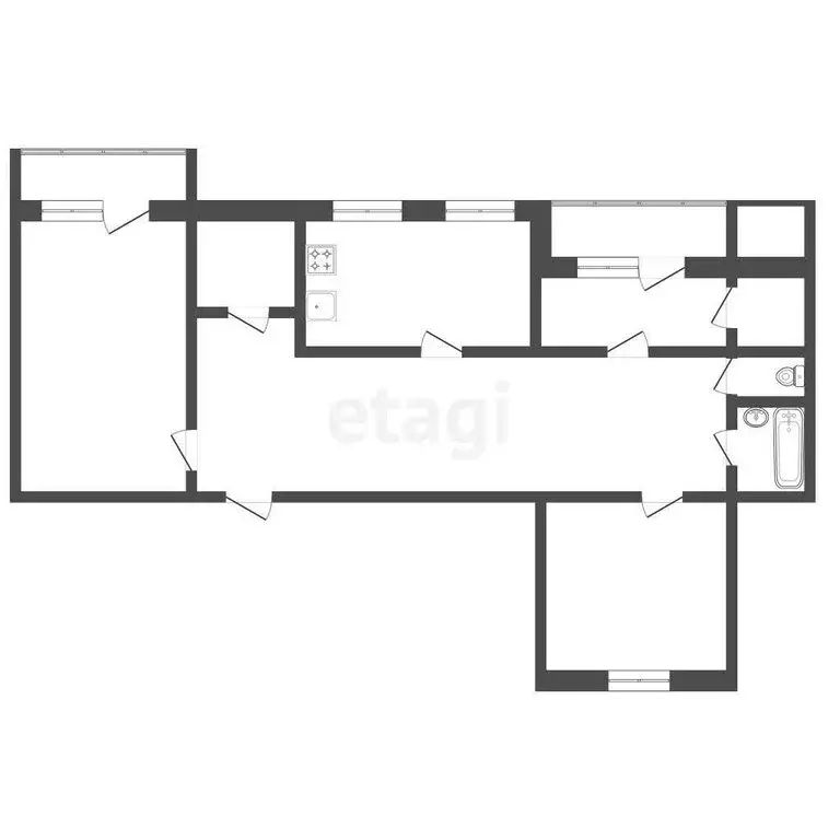 3-комнатная квартира: Тобольск, улица Хохрякова, 9 (71.4 м) - Фото 0