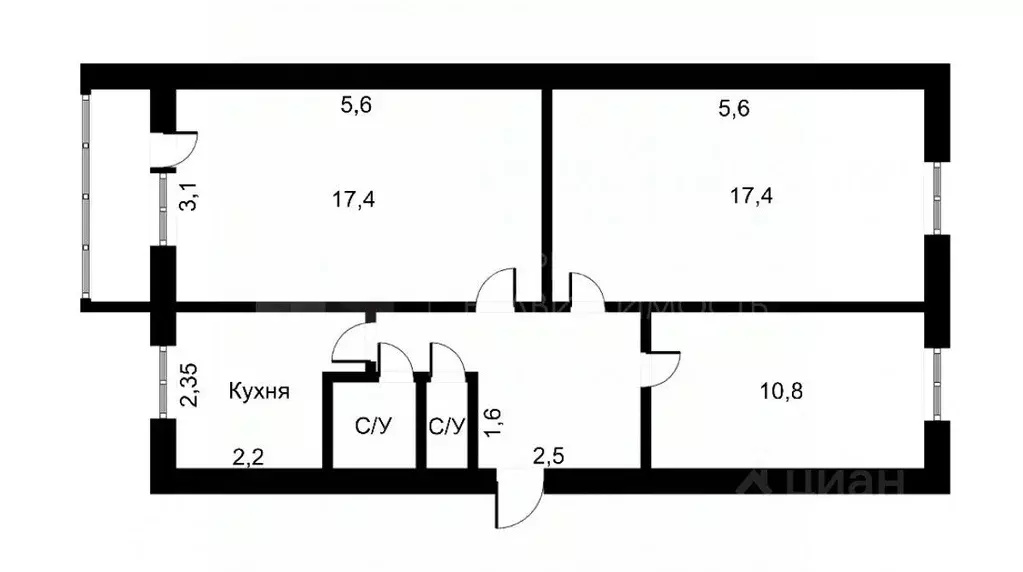3-к кв. Тюменская область, Тюмень Одесская ул., 22 (63.0 м) - Фото 1