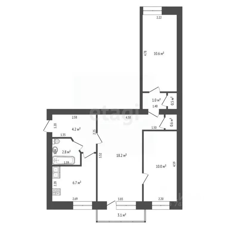 3-к кв. Крым, Черноморское пгт ул. Кирова (53.6 м) - Фото 2