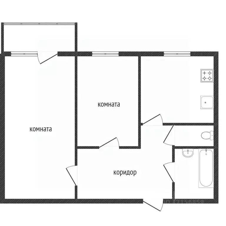 2-к кв. Хабаровский край, Хабаровск Вяземская ул., 18 (49.9 м) - Фото 1