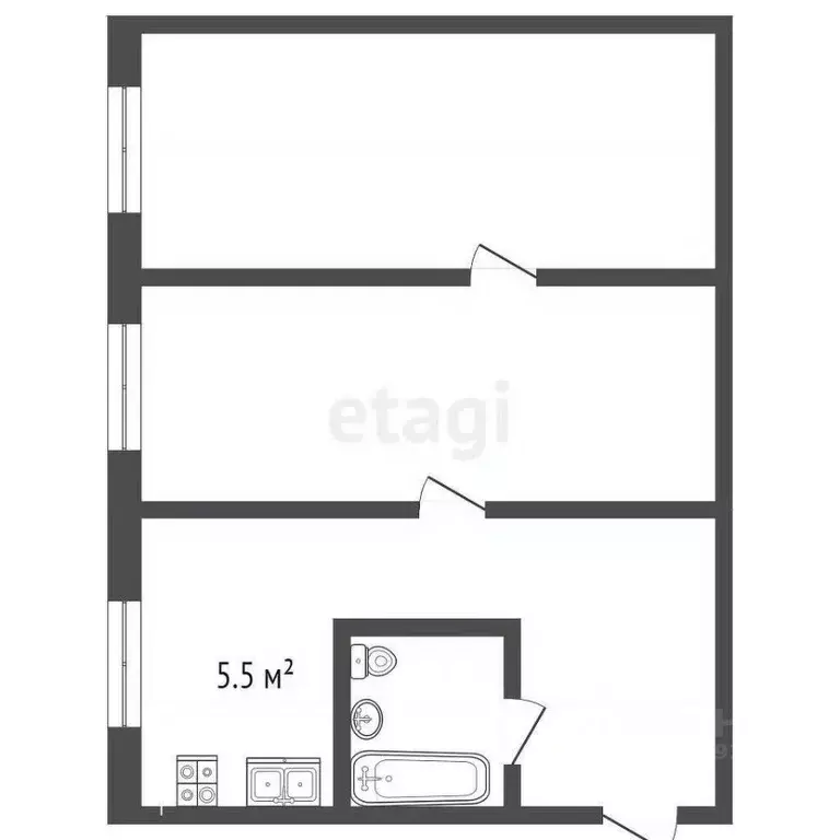 2-к кв. Ярославская область, Рыбинск ул. Баженова, 34 (42.0 м) - Фото 1