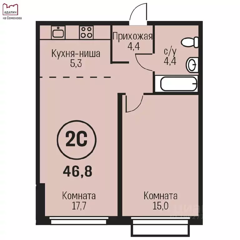 2-к кв. Алтайский край, Барнаул ул. Имени В.Т. Христенко, 2к4 (46.8 м) - Фото 0