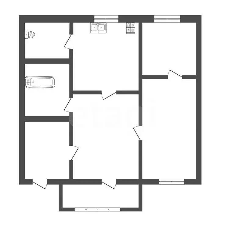 Дом в деревня Поповка 1-я, Шоссейная улица (120 м) - Фото 1