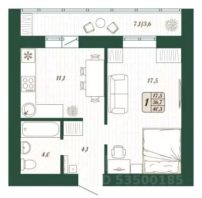1-к кв. Самарская область, Волжский район, Смышляевка городское ... - Фото 1