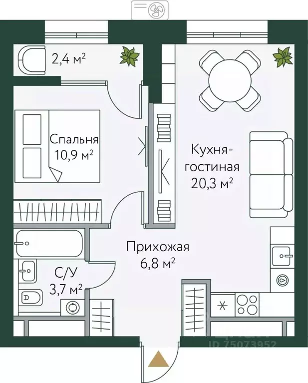 1-к кв. Волгоградская область, Волгоград Новосибирская ул., 74 (44.1 ... - Фото 0