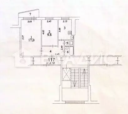 2-к кв. Московская область, Балашиха Заречная ул., 18 (43.2 м) - Фото 1
