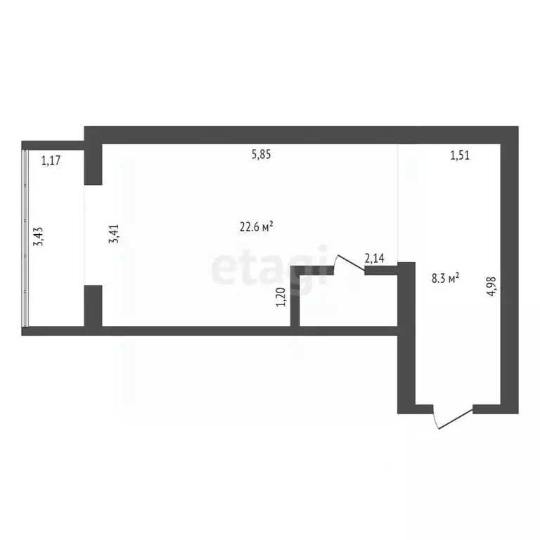 Студия Амурская область, Благовещенск Амурская ул., 14/3 (33.1 м) - Фото 0