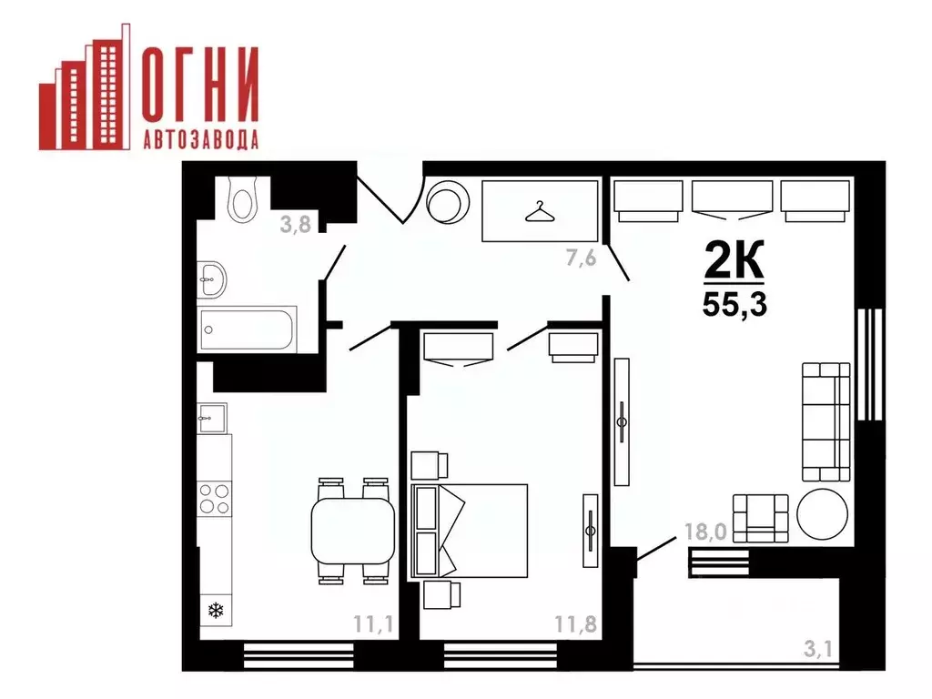 2-к кв. Нижегородская область, Нижний Новгород Коломенская ул., 8к4 ... - Фото 0