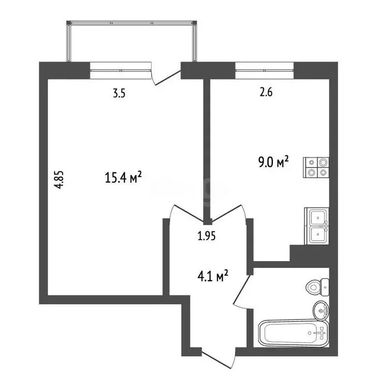 1-комнатная квартира: Калужская область, Бабынинский муниципальный ... - Фото 1