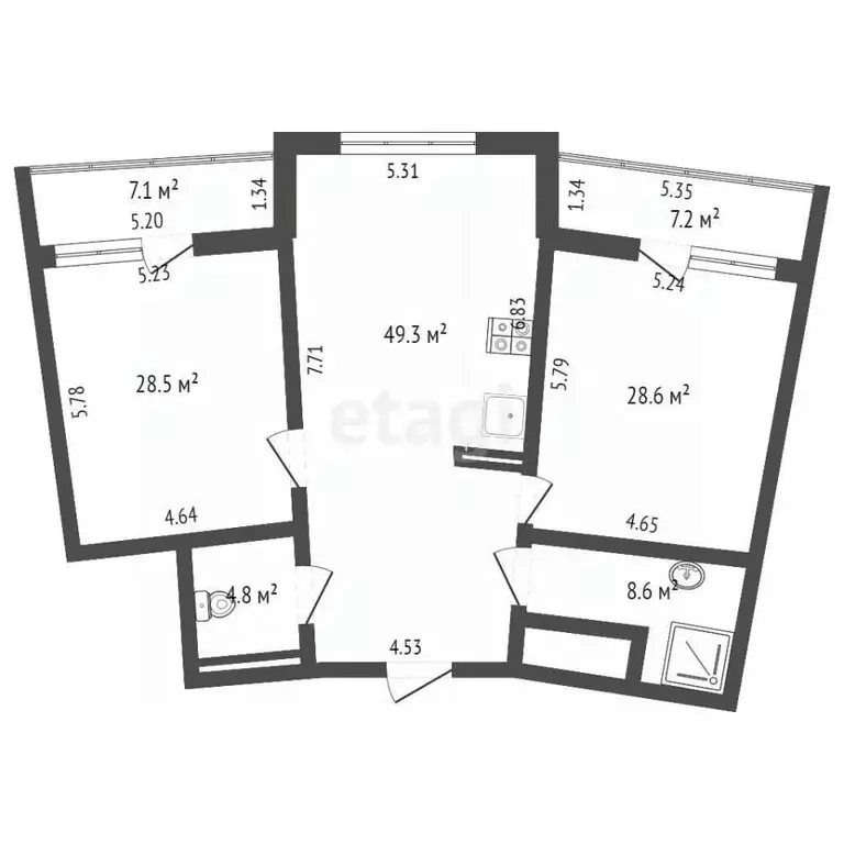 3-к кв. Крым, Ялта муниципальный округ, Гурзуф пгт ул. Ялтинская, ... - Фото 2