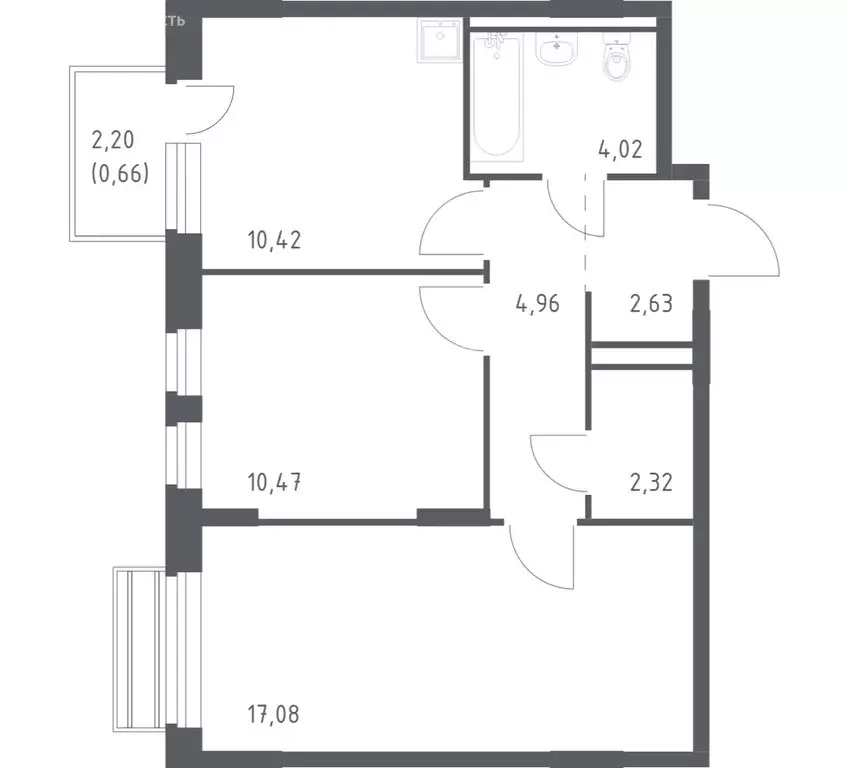 2-комнатная квартира: село Лайково, микрорайон Город-Событие, ЖК ... - Фото 1