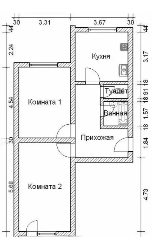Продаётся 2-к квартира, 58 м - Фото 0
