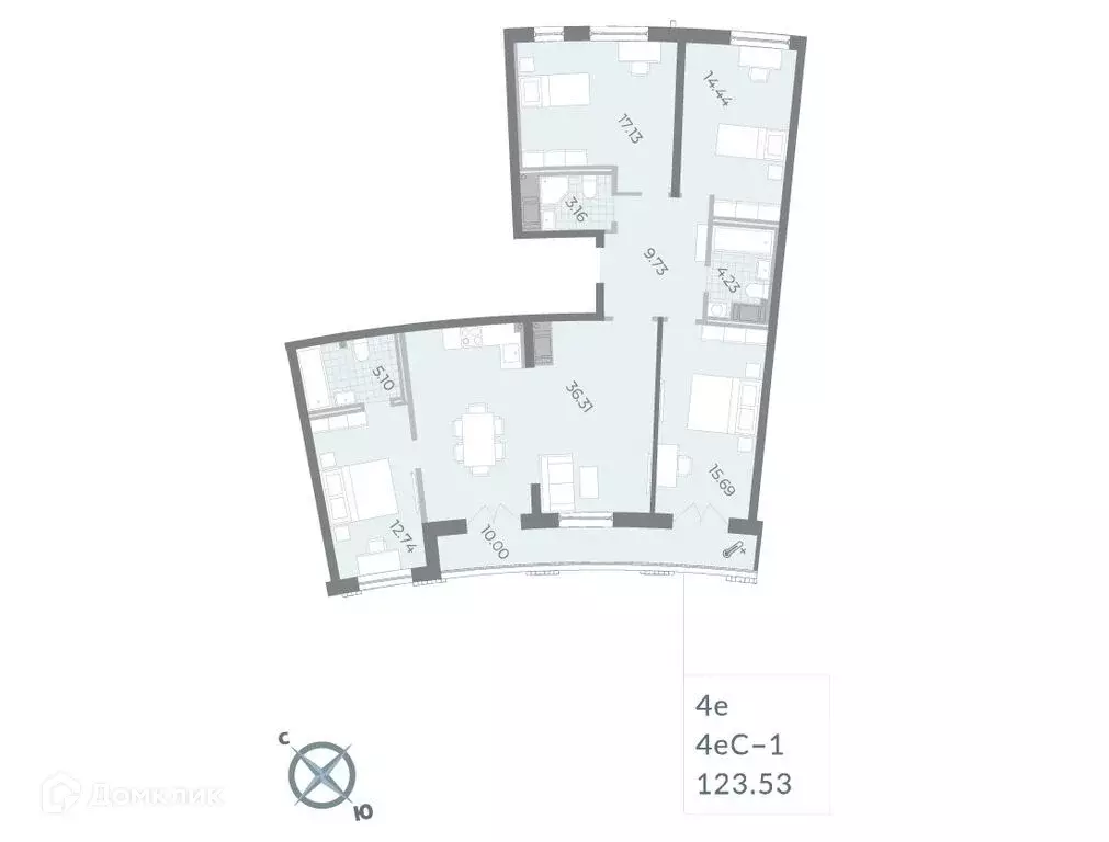 Продаётся 4-к квартира, 123.9 м - Фото 0