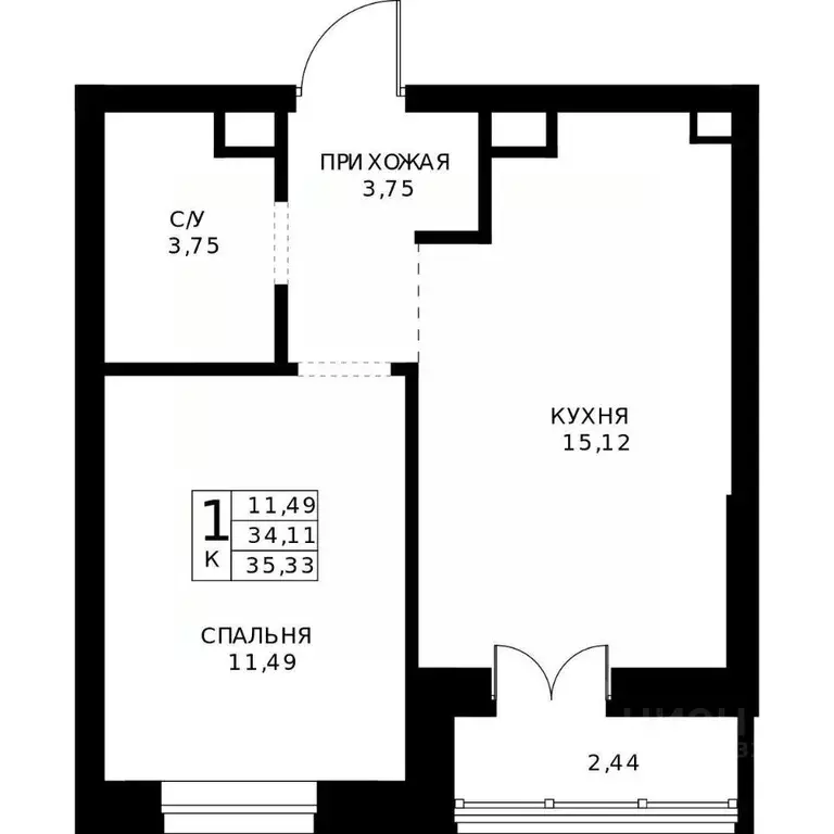 1-к кв. Нижегородская область, Нижний Новгород Ленгородок мкр, Мед ... - Фото 1