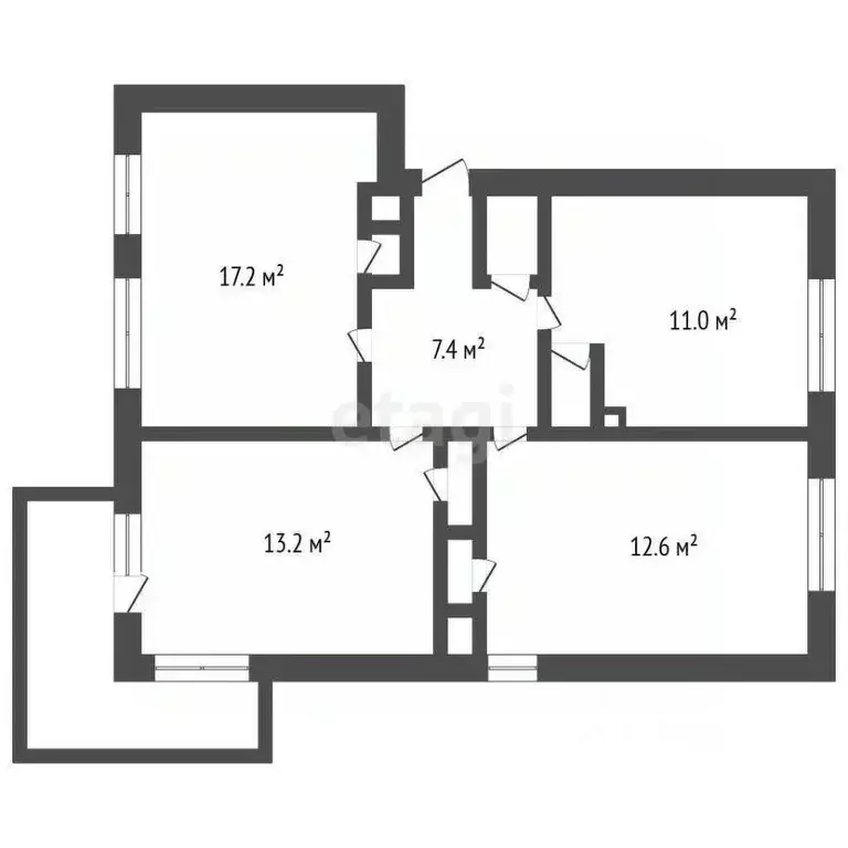 3-к кв. Ивановская область, Иваново ул. Калинина, 5 (64.7 м) - Фото 0