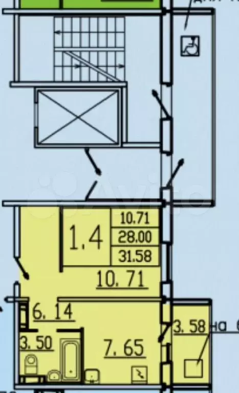 1-к. квартира, 30 м, 8/9 эт. - Фото 0