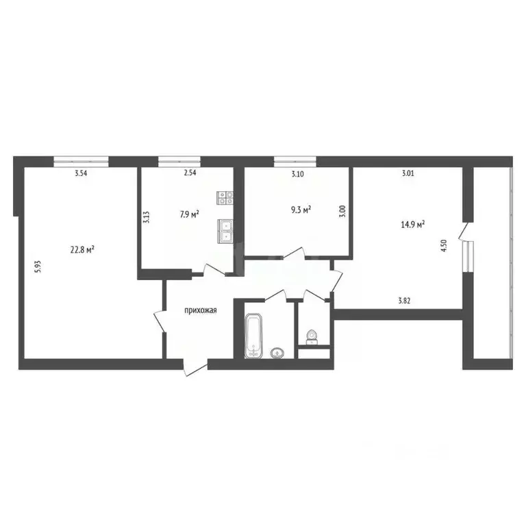 3-к кв. Москва Севастопольский просп., 51К4 (65.3 м) - Фото 1