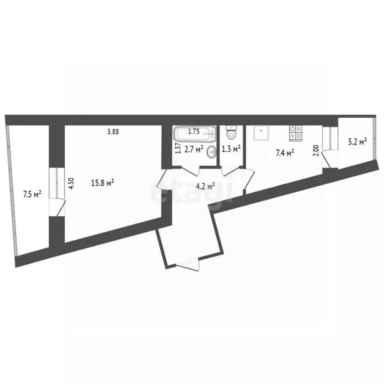 1-к кв. Самарская область, Самара ул. Стара-Загора, 285 (40.2 м) - Фото 2