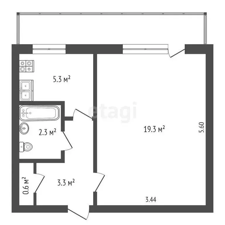 1-комнатная квартира: Севастополь, улица Маршала Геловани, 20 (32.6 м) - Фото 0