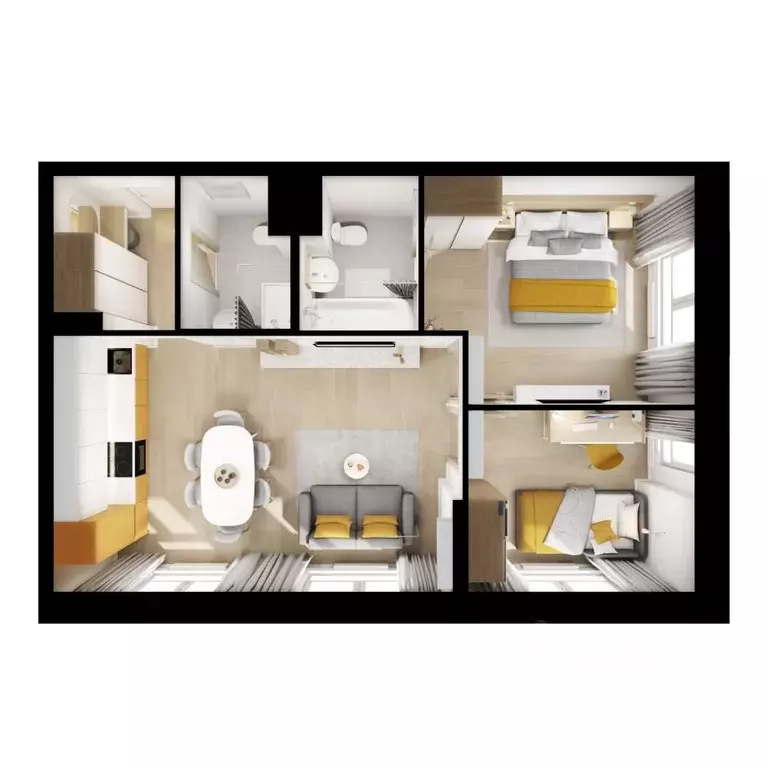 2-к кв. Московская область, Мытищи Яуза Парк жилой комплекс, к11 (56.3 ... - Фото 2