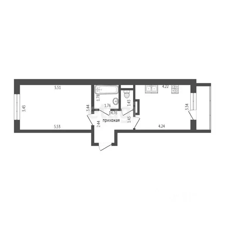 1-к кв. Мордовия, Саранск ул. 1-я Набережная, 16 (40.0 м) - Фото 1