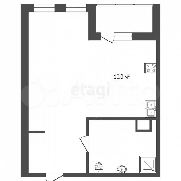 Квартира-студия, 36,4 м, 3/17 эт. - Фото 0