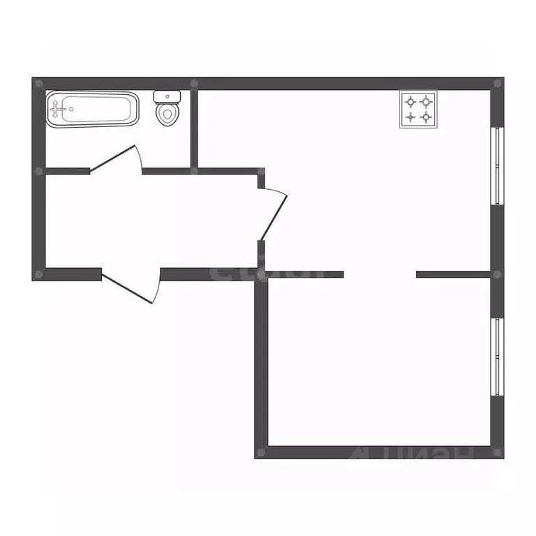 1-к кв. Амурская область, Белогорск Южная ул., 20 (34.0 м) - Фото 1
