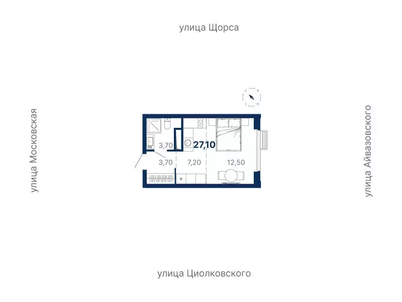 Квартира-студия: Екатеринбург, Московская улица, 251 (27.1 м) - Фото 0