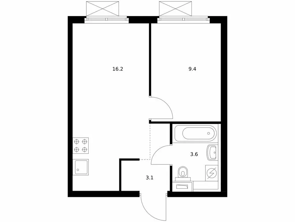 1-комнатная квартира: Котельники, микрорайон Парковый, 2к1 (32.3 м) - Фото 0