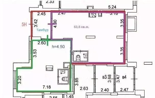 Помещение свободного назначения в Москва пос. Знамя Октября, 3к1 (64 ... - Фото 2