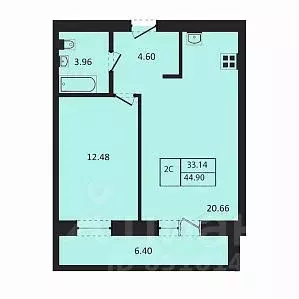 2-к кв. Новосибирская область, Новосибирск ул. Юности, 9 (44.9 м) - Фото 0