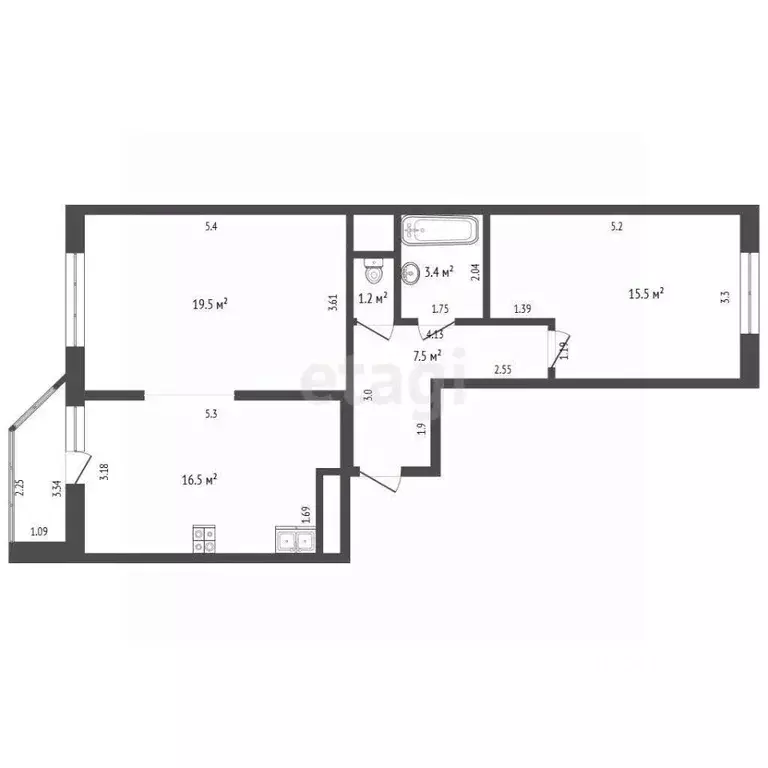 2-к кв. Московская область, Балашиха ул. Бояринова, 9 (66.0 м) - Фото 1