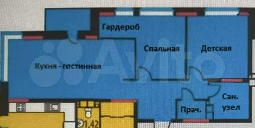 3-к. квартира, 62 м, 10/19 эт. - Фото 0