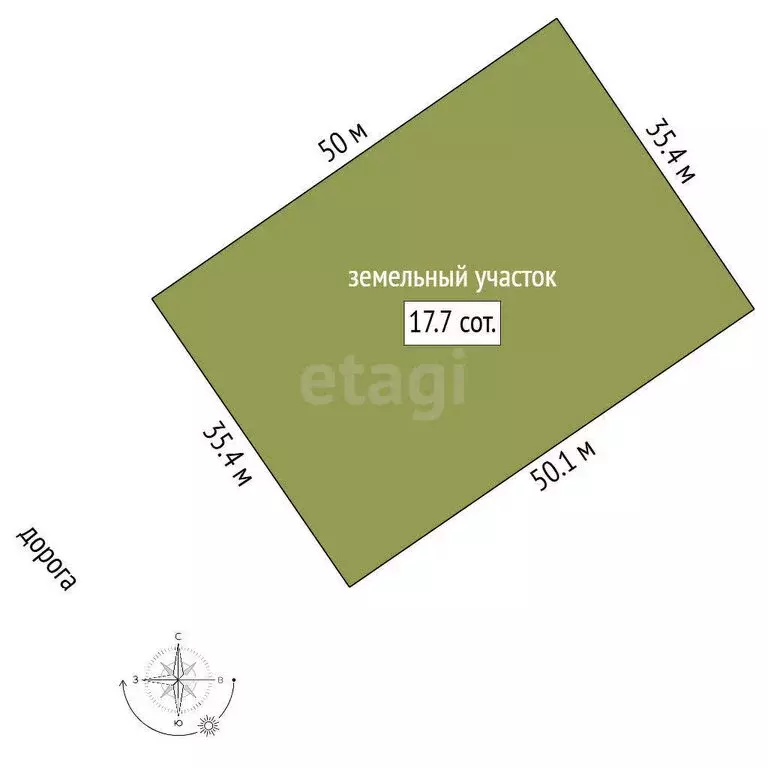 Участок в село Сингуль Татарский, Васильковая улица (17.66 м) - Фото 1