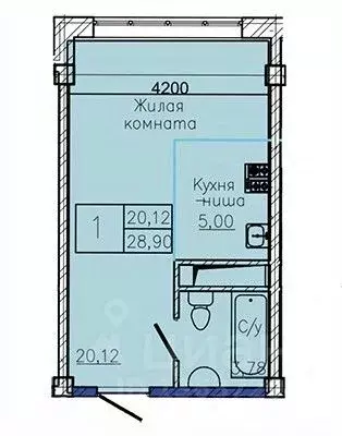 Студия Ставропольский край, Пятигорск  (28.29 м) - Фото 1